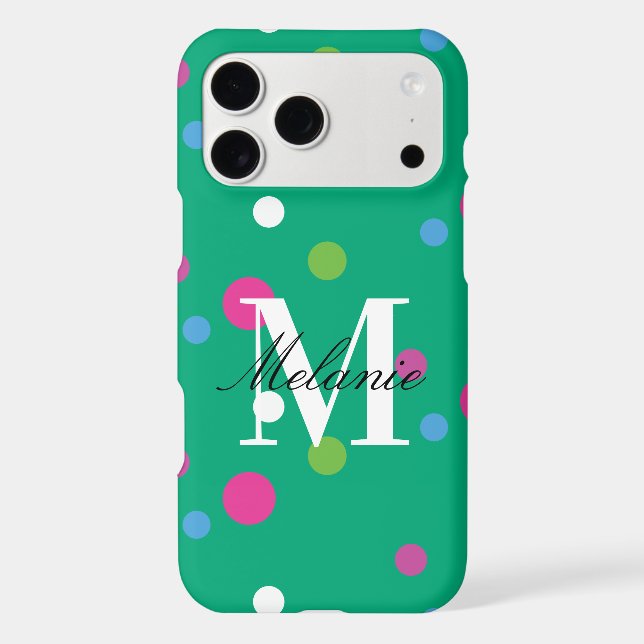 Bright Dots Colourful Custom Monogram (Back)