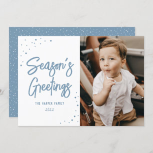 Bright Dots Modern Script Photo Holiday Card