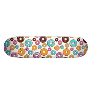 Bright Doughnut Whimsical Pattern Skateboard