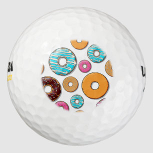Bright Doughnuts Whimsical Pattern Golf Balls