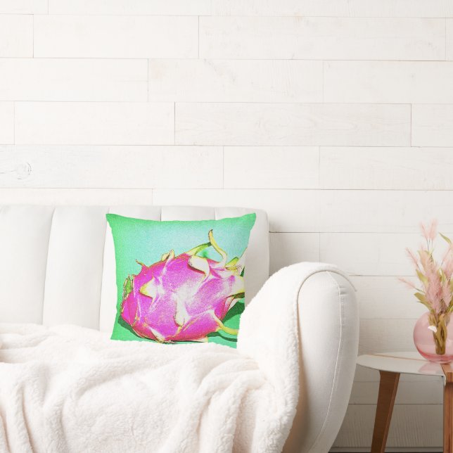 "Bright Dragon Fruit" Cute Photo. Buy Now Throw Pillow (Couch)