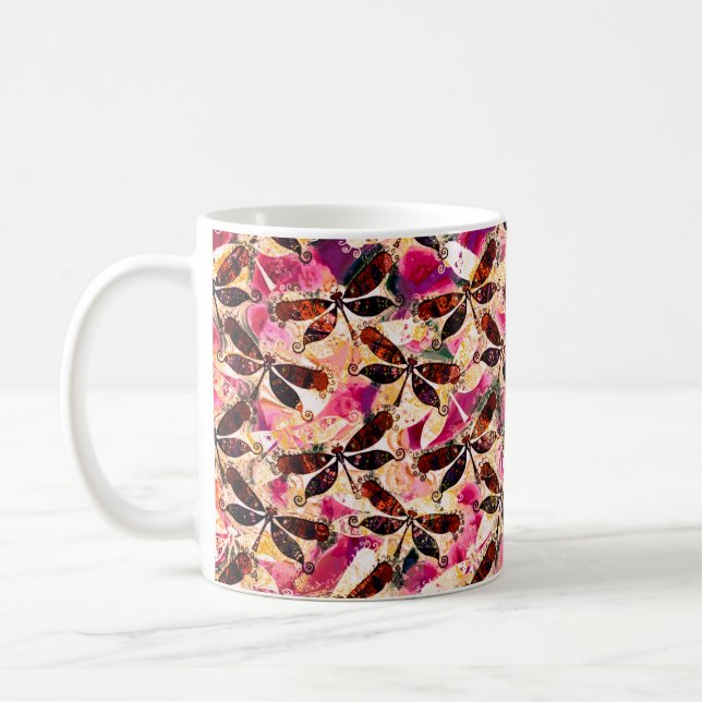 Bright dragonflies  coffee mug (Left)