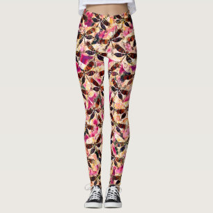 Bright dragonflies leggings