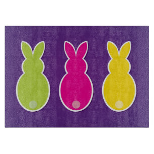 Bright Easter Bunny Silhouette Cutting Board