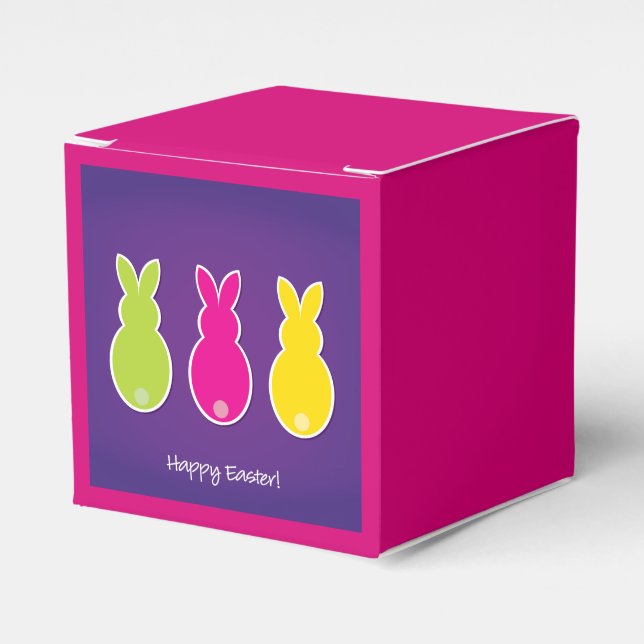 Bright Easter Bunny Silhouette Favor Box (Front Side)