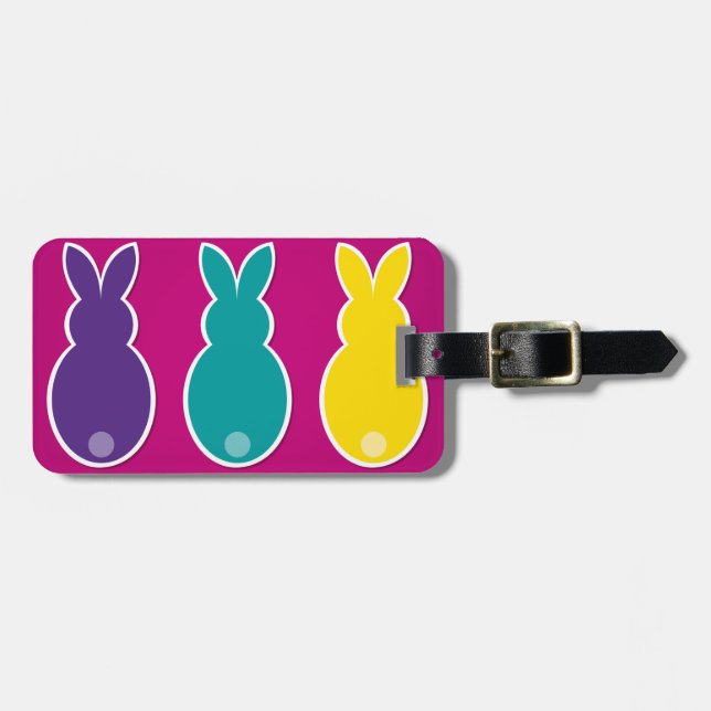 Bright Easter Bunny Silhouette Luggage Tag (Front Horizontal)