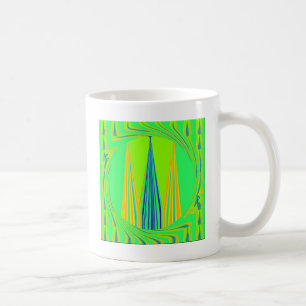 Bright Edgy Geometrical Neon Pattern Art Design Coffee Mug