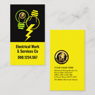 Bright Electrical Lightning Bulbs Business Card