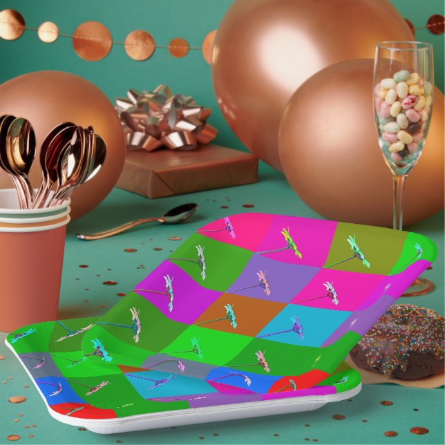 Bright Elegant All-Occasion Colourful Daisy Flower Paper Plate (Multi)