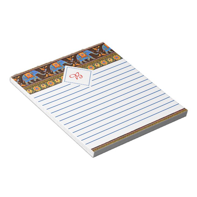 Bright elephants notepad (Angled)