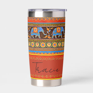 Bright elephants personalized insulated tumbler