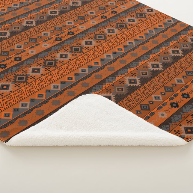Bright ethnic striped pattern. sherpa blanket (3/4)