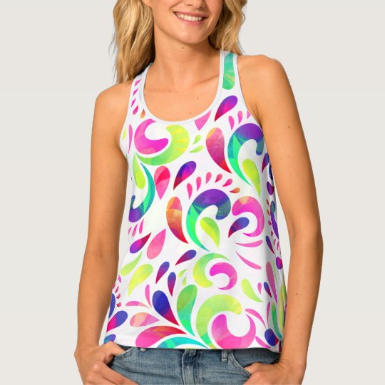 Bright extravaganza festive carnival colour burst tank top
