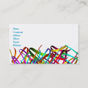Bright Exuberant Swirly Satin Ribbons Business Card