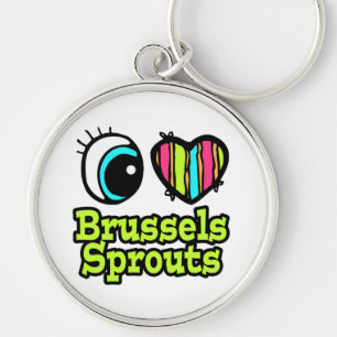 Bright Eye Heart I Love Brussels Sprouts Keychain