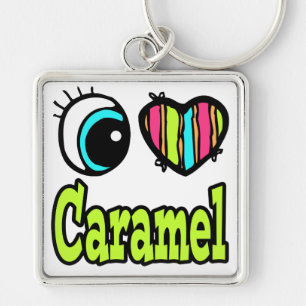 Bright Eye Heart I Love Caramel Keychain
