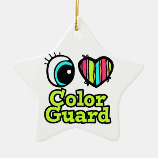 Bright Eye Heart I Love Colour Guard Ceramic Ornament