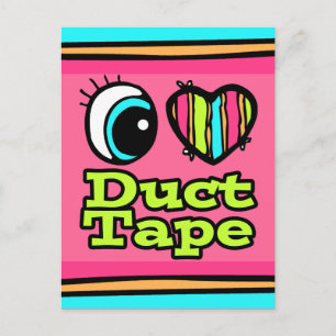 Bright Eye Heart I Love Duct Tape Postcard