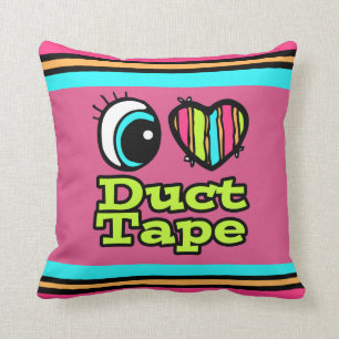 Bright Eye Heart I Love Duct Tape Throw Pillow