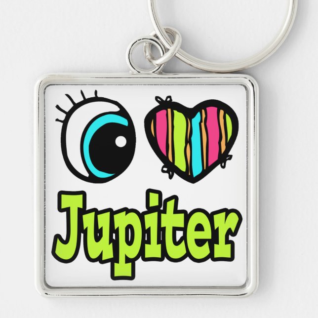 Bright Eye Heart I Love Jupiter Keychain (Front)