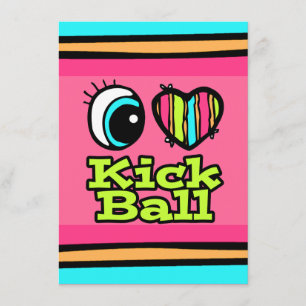 Bright Eye Heart I Love Kick Ball Invitation