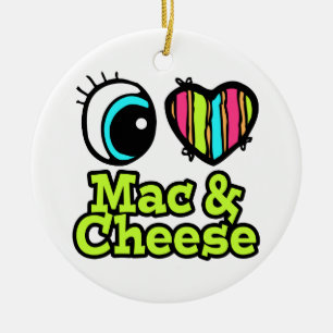 Bright Eye Heart I Love Mac and Cheese Ceramic Ornament