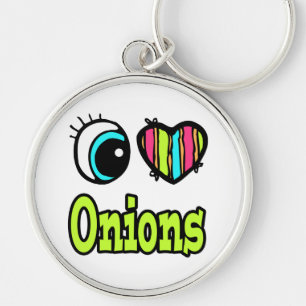Bright Eye Heart I Love Onions Keychain