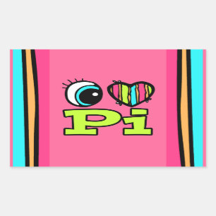 Bright Eye Heart I Love Pi Sticker