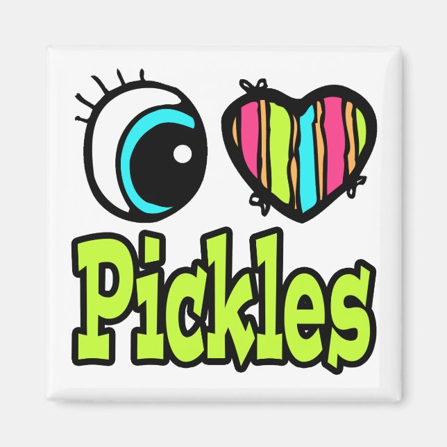 Bright Eye Heart I Love Pickles Magnet (Front)
