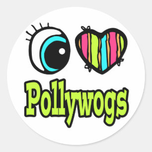 Bright Eye Heart I Love Pollywogs Classic Round Sticker
