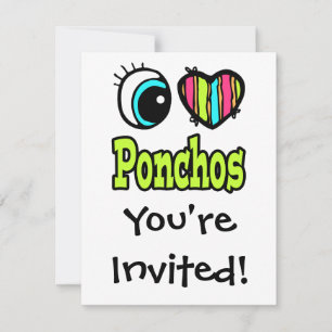 Bright Eye Heart I Love Ponchos Invitation