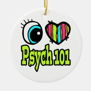 Bright Eye Heart I Love Psych 101 Ceramic Ornament