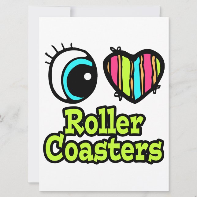 Bright Eye Heart I Love Roller Coasters (Front)
