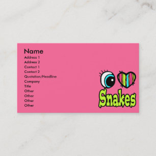 Bright Eye Heart I Love Snakes Business Card
