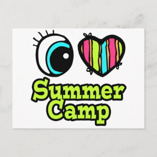 Bright Eye Heart I Love Summer Camp Postcard