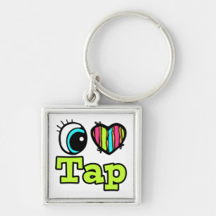 Bright Eye Heart I Love Tap Keychain