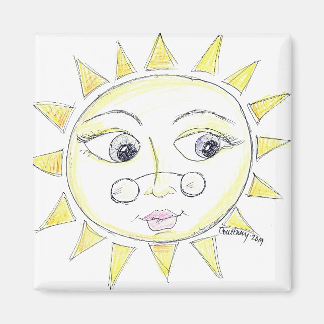 Bright eyed sunny Magnet (Front)
