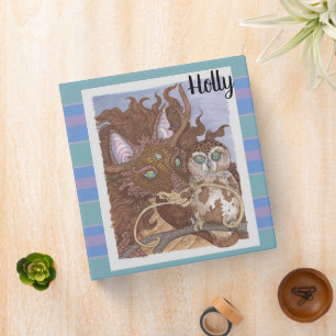 Bright Eyes Dragon and Owl 3 Ring Binder