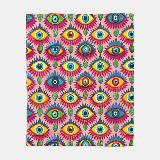 Bright eyes fleece blanket (Front)
