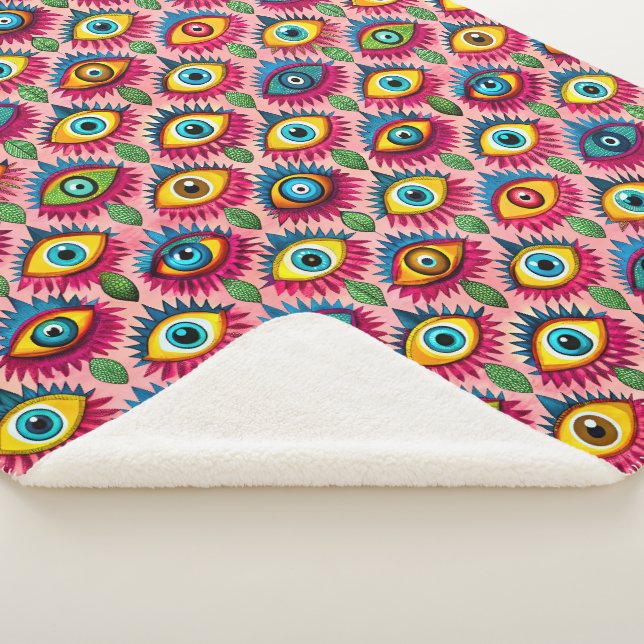 Bright eyes sherpa blanket (3/4)