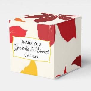 Bright Fall Leaves Wedding Favor Box