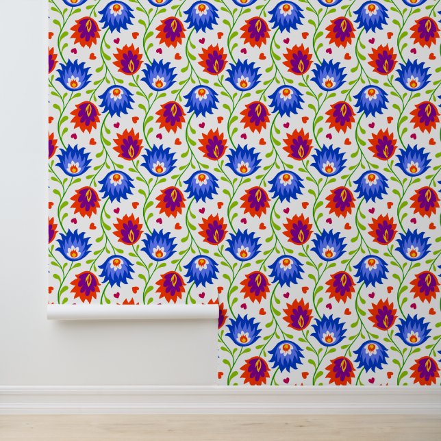 Bright Fantasy Fire Flowers & Hearts Cute Colourfu Wallpaper (Application)