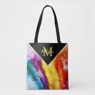 Bright feathers  tote bag