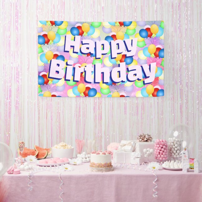 Bright Festive Birthday Balloons Banner (Party)