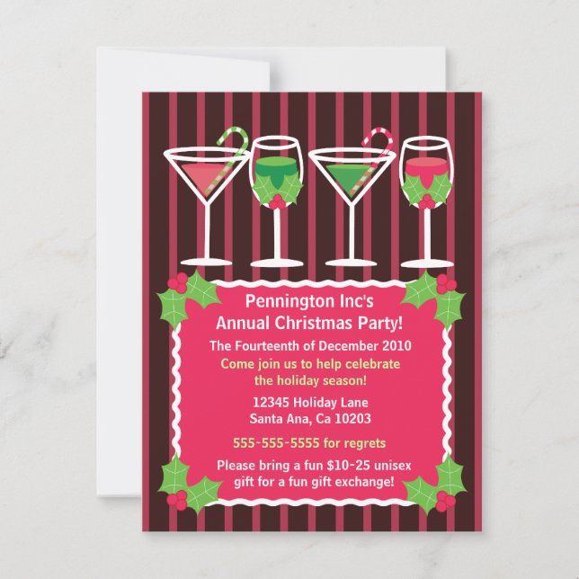 Bright Festive Office Christmas Party Invitation (Front)