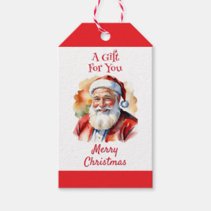 Bright Festive Santa Claus Merry Christmas Custom Gift Tags