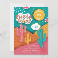 Bright Fiesta Party. Cactus tacos and tequila