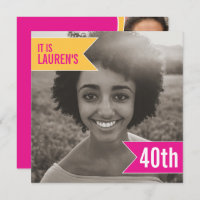 Bright flag photo template 40th birthday party