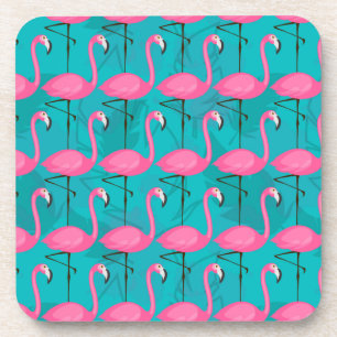 Bright Flamingo Pattern Coaster