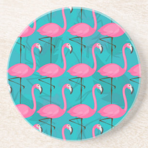 Bright Flamingo Pattern Coaster